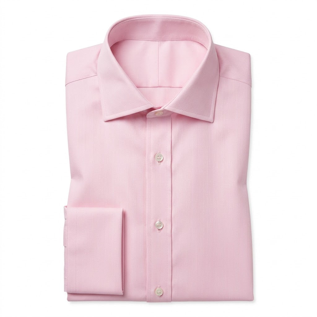Luxurious Double-Cuff Pink Dress Shirt