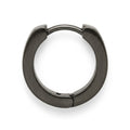 Brushed Steel Huggie Hoop Earring