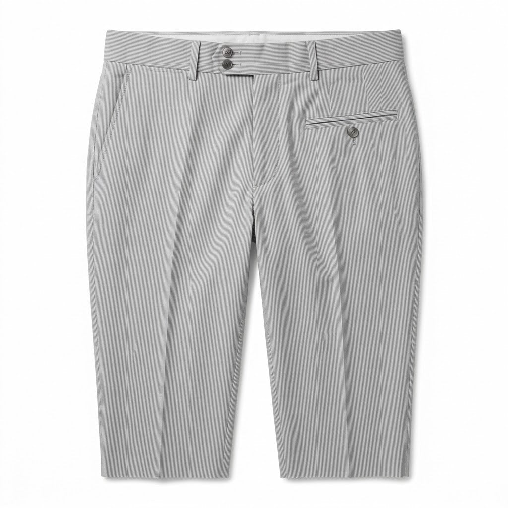 Fine-Stripe Italian Cotton Trousers