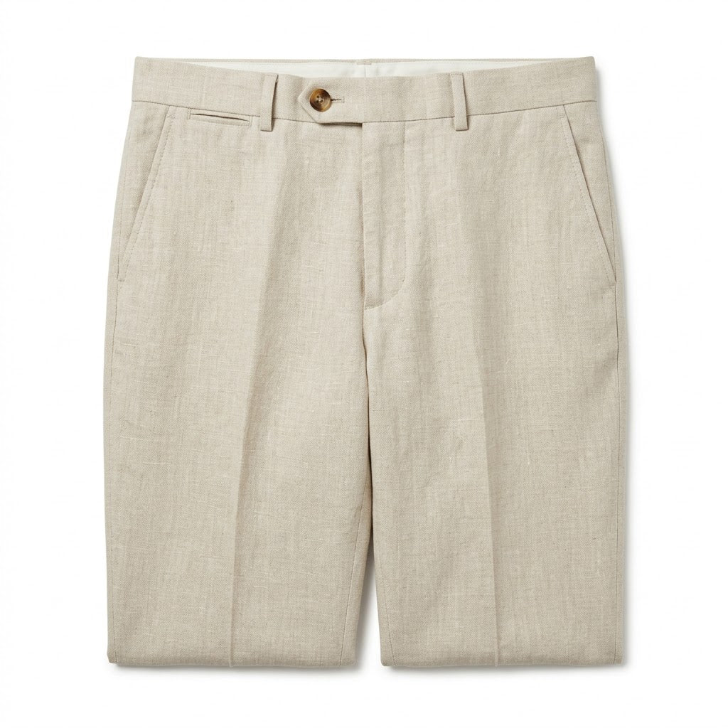Structured Linen-Cotton Trousers